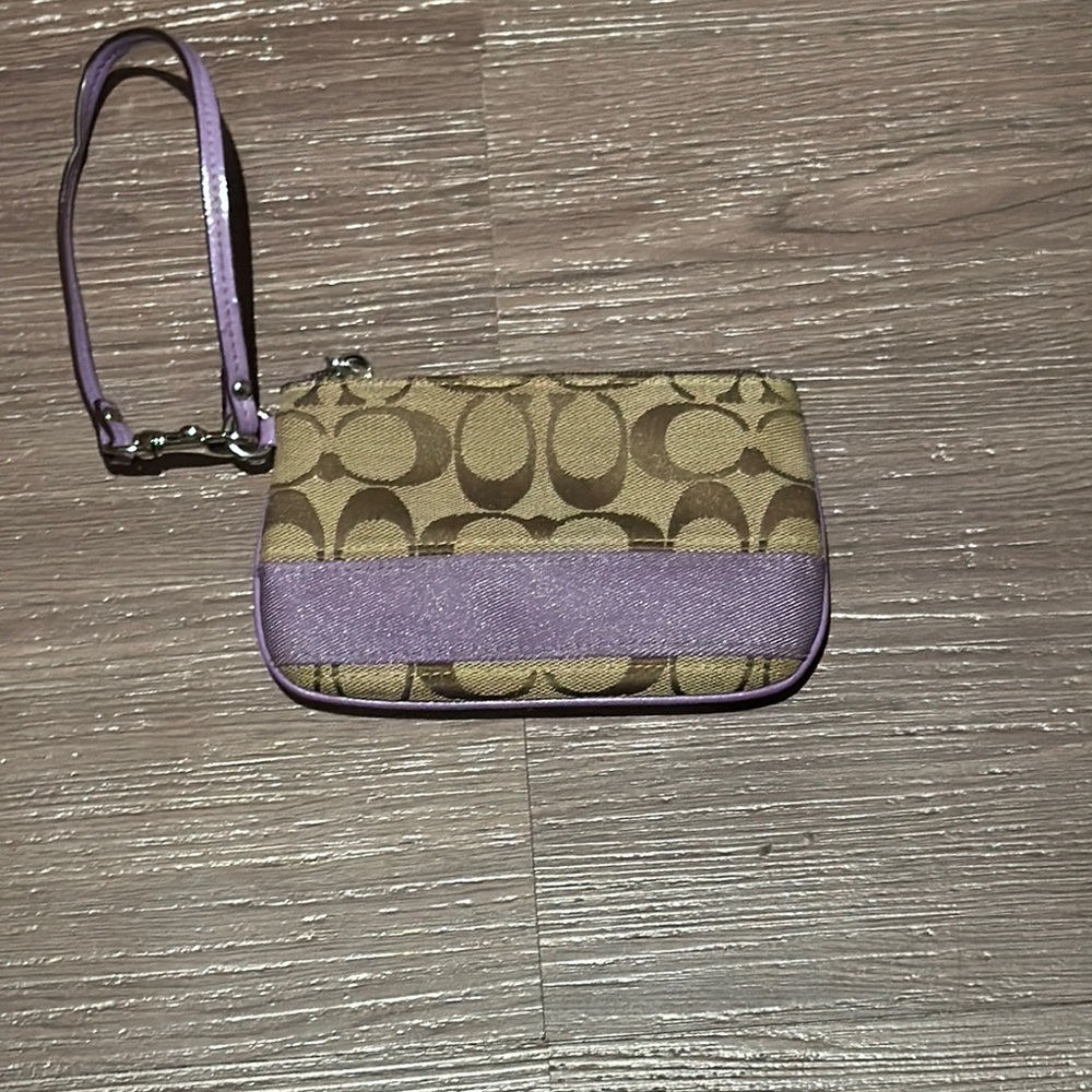 Coach Brown and Purple Clutch Wristlet